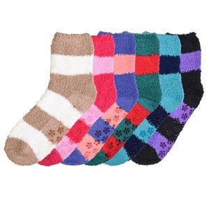 Plush Soft Socks / 6 pairs (non skid)